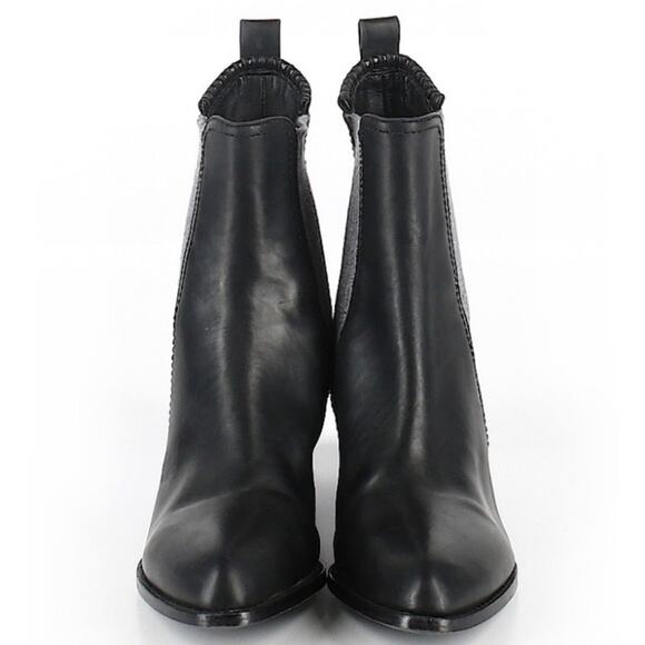 Alexander Wang Anouck Chelsea Bootie Black Leather Gray Stitch Size 35.5/ US 5.5 - Picture 15 of 16